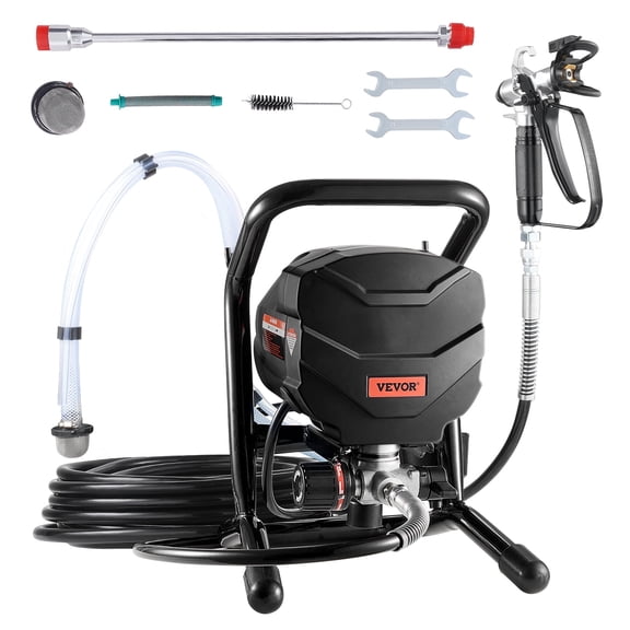 VEVOR Stand Airless Paint Sprayer, 650W High Efficiency Airless Sprayer, 3000PSI Electric Paint Sprayer Machine Extension Rod and Cleaning Kits for Interior and Exterior Furniture/Fence/Home/House
