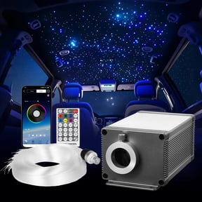 VEVOR Starlight Headliner Kit, 450 pcs 0.03 in 9.8 ft, 16W Twinkle Fiber Optic Star Ceiling Lights for Car, Bluetooth APP, Remote Control,Sound Activated, RGBW Light Engine,for Home Bed Room Decor