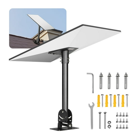 VEVOR Starlink Gen 3 Roof Mount, 30-150° Adjustable Angle Mounting Roof Pole Adapter, Heavy-Duty Steel Starlink Standard Gen 3 Pipe Kit, Compatible with Gen3 and V3, Easy to Assembly, Black