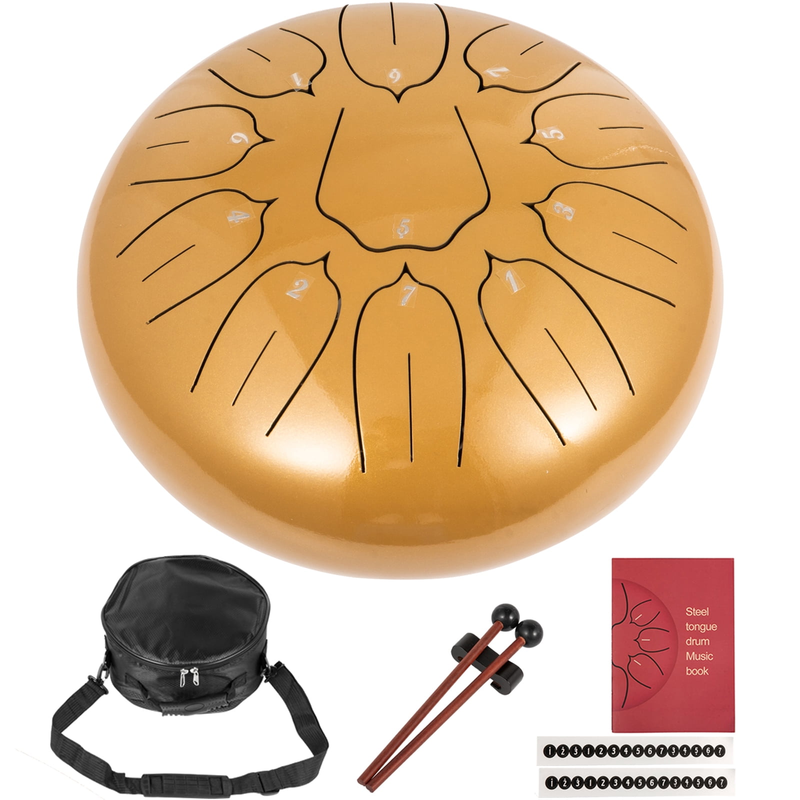 Huashu D Lotus Zen drum 11 tone notes 10 inch steel tongue Percussion  Musical instrument tamborine Handpan Beginner Meditation