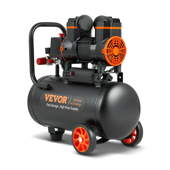 VEVOR Steel Black 1.2 HP 120V 116 PSI Oil-free Air Compressor 4.8 gal