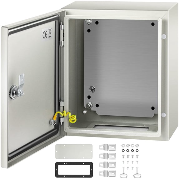 VEVOR Steel Electrical Box SPT 12"x10"x6" Carbon Steel Hinged Electrical Enclosure, Gray