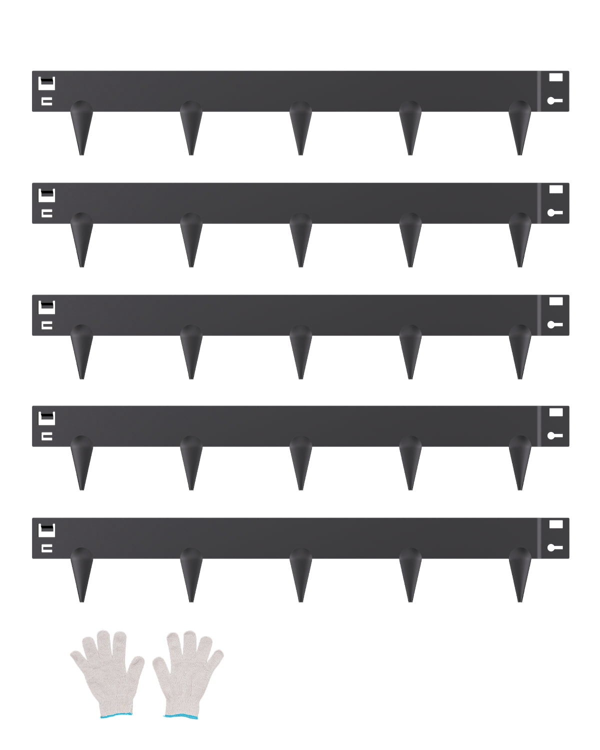 VEVOR Steel Landscape Edging, 5 Packs 39 x 3 in Rust-Resistant Metal Landscape Edging, Bendable Garden Edging Border, Heavy Duty Lawn Edging, Easy-to-Install, Flower Bed Yard Pathway Divider Black