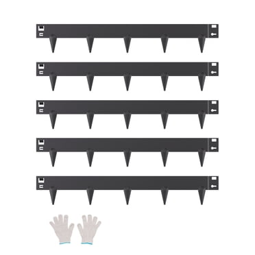 VEVOR Steel Landscape Edging, 5 Packs 39 x 3 in Rust-Resistant Metal Landscape Edging, Bendable Garden Edging Border, Heavy Duty Lawn Edging, Easy-to-Install, Flower Bed Yard Pathway Divider Black