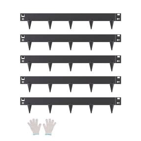 VEVOR Steel Landscape Edging, 5 Packs 39 x 3 in Rust-Resistant Metal Landscape Edging, Bendable Garden Edging Border, Heavy Duty Lawn Edging, Easy-to-Install, Flower Bed Yard Pathway Divider Black