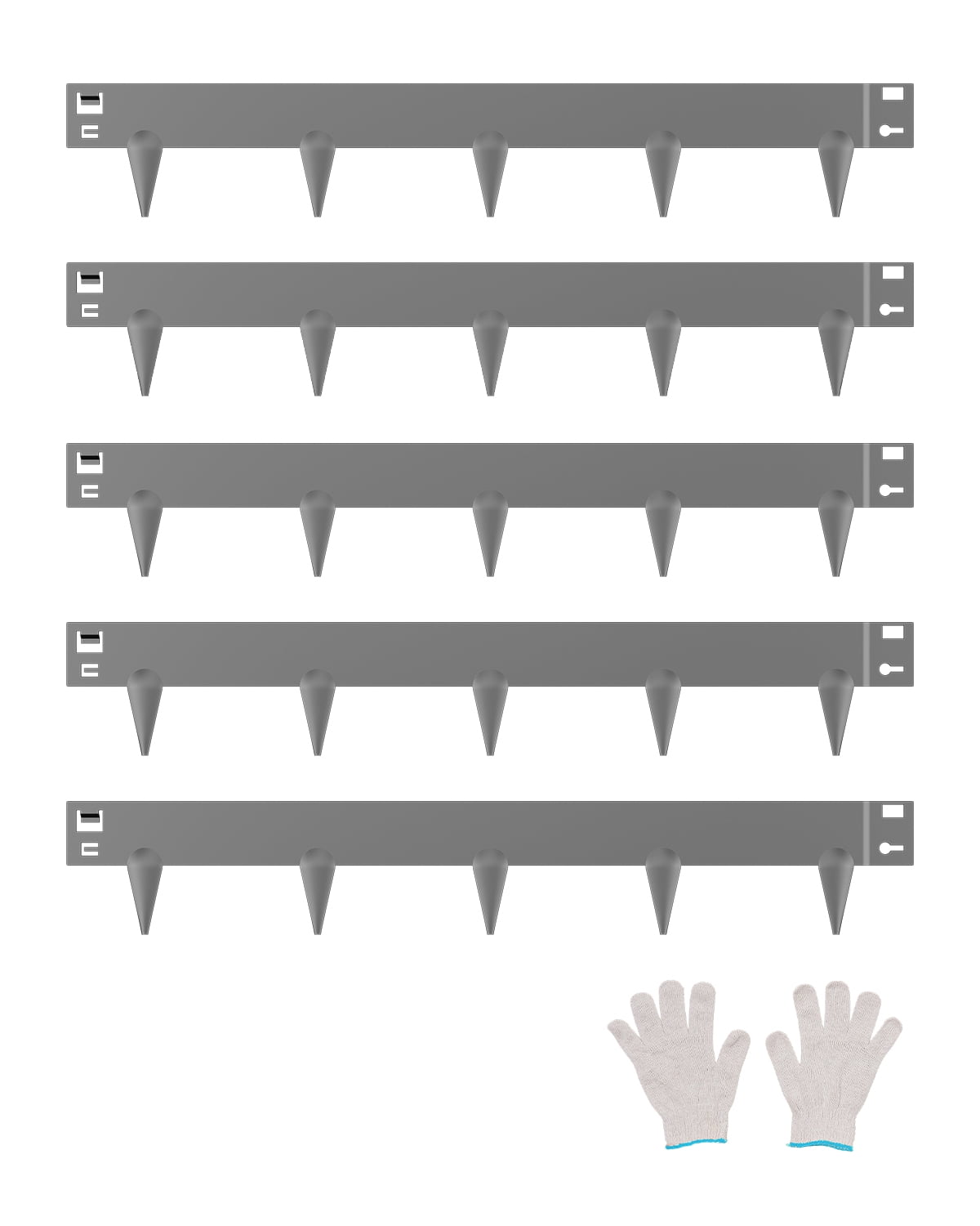 VEVOR Steel Landscape Edging, 5 Packs 39 x 3 in Rust-Resistant Metal Landscape Edging, Bendable Garden Edging Border,Heavy Duty Lawn Edging, Easy-to-Install,Flower Bed Yard Pathway Divider Dark Gray