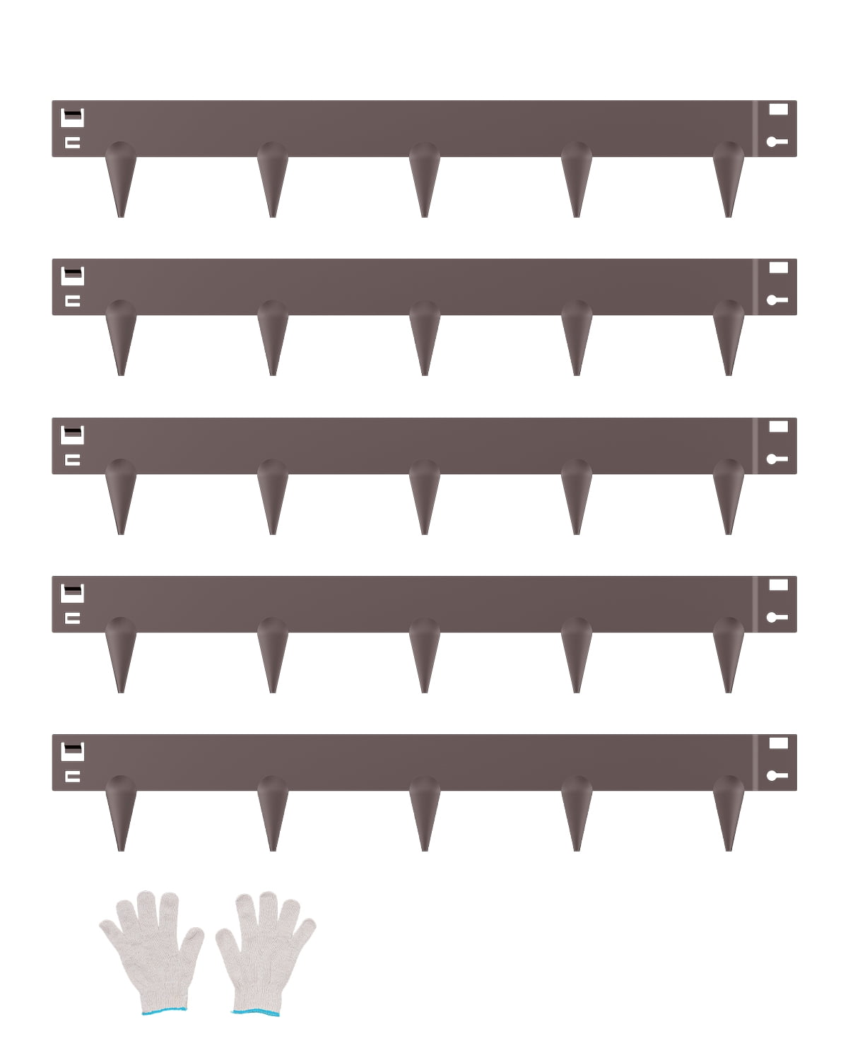 VEVOR Steel Landscape Edging, 5 Packs 39 x 3 in Rust-Resistant Metal Landscape Edging, Bendable Garden Edging Border, Heavy Duty Lawn Edging, Easy-to-Install, Flower Bed Yard Pathway Divider Brown