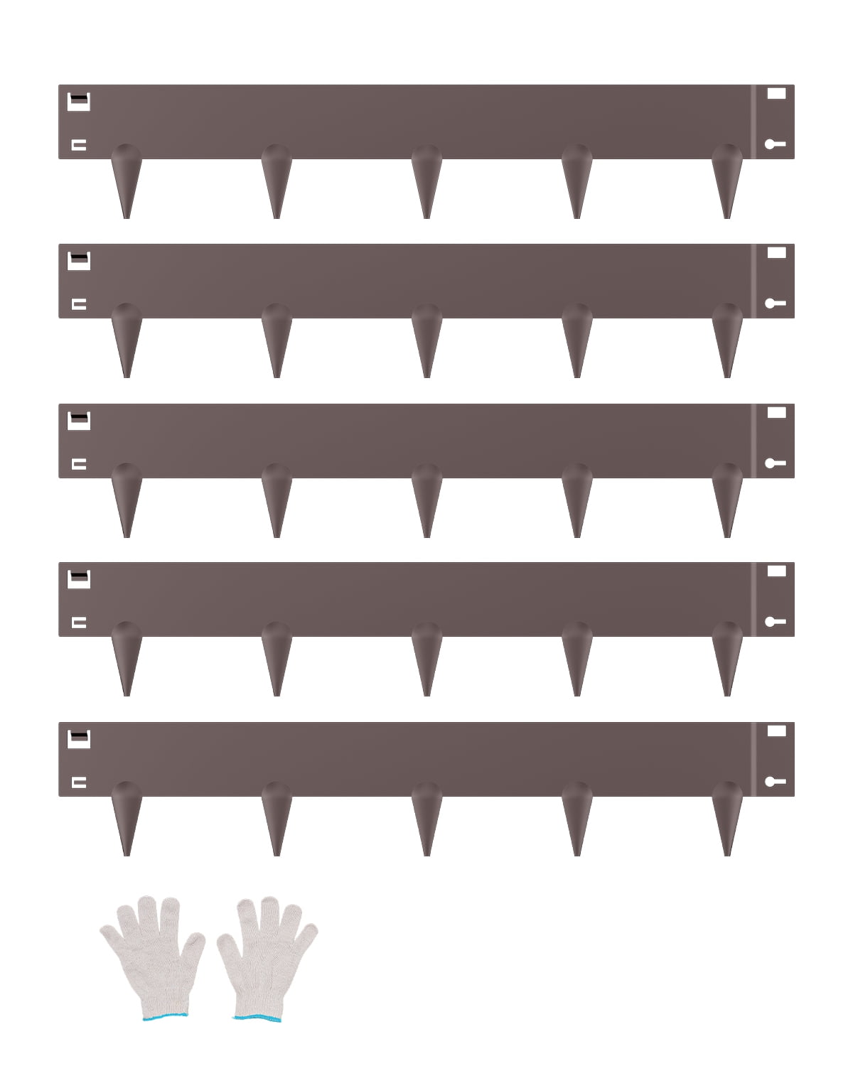 VEVOR Steel Landscape Edging, 5 Packs 39 x 4 in Rust-Resistant Metal Landscape Edging, Bendable Garden Edging Border, Heavy Duty Lawn Edging, Easy-to-Install, Flower Bed Yard Pathway Divider Brown
