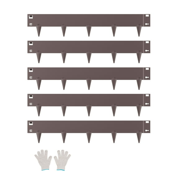 VEVOR Steel Landscape Edging, 5 Packs 39 x 4 in Rust-Resistant Metal Landscape Edging, Bendable Garden Edging Border, Heavy Duty Lawn Edging, Easy-to-Install, Flower Bed Yard Pathway Divider Brown