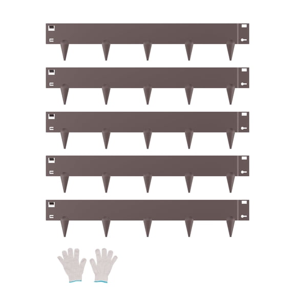 VEVOR Steel Landscape Edging, 5 Packs 39 x 4 in Rust-Resistant Metal Landscape Edging, Bendable Garden Edging Border, Heavy Duty Lawn Edging, Easy-to-Install, Flower Bed Yard Pathway Divider Brown