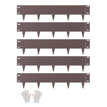 VEVOR Steel Landscape Edging, 5 Packs 39 x 5 in Rust-Resistant Metal Landscape Edging, Bendable Garden Edging Border, Heavy Duty Lawn Edging, Easy-to-Install, Flower Bed Yard Pathway Divider Brown