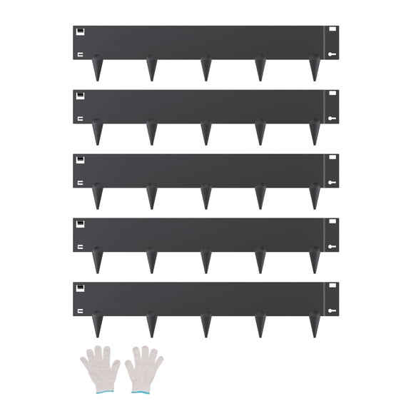 VEVOR Steel Landscape Edging, 5 Packs 39 x 5 in Rust-Resistant Metal Landscape Edging, Bendable Garden Edging Border, Heavy Duty Lawn Edging, Easy-to-Install, Flower Bed Yard Pathway Divider Black