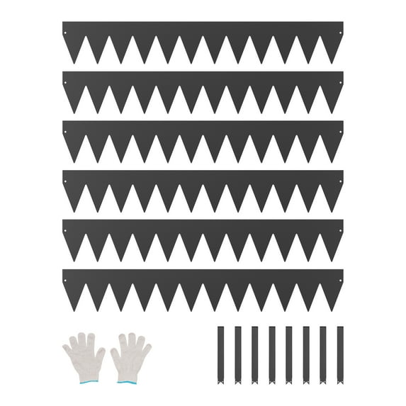 VEVOR Steel Landscape Edging, 6 Packs 40 x 6 in Rust-Resistant Metal Landscape Edging, Bendable Garden Edging Border, Heavy Duty Lawn Edging, Easy-to-Install, Flower Bed Yard Pathway Divider Black