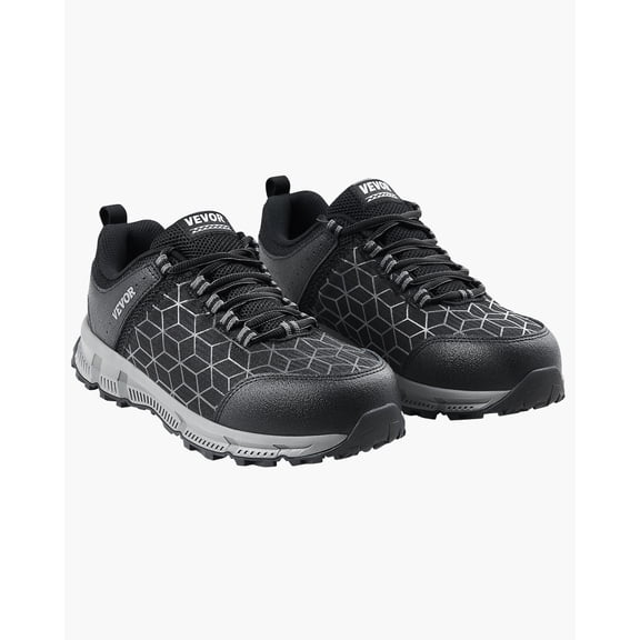 VEVOR Steel Toe Shoes for Men, US Size 11.5, Men’s Cushion Sport Safety Toe Athletic Work Shoe, Indestructible Safety Sneakers Lightweight,Breathable Industry Construction Work Shoes, Black