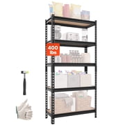 VEVOR Storage Shelves, 5-Tier Adjustable, 2000 lbs Capacity, Heavy Duty Garage Storage Shelving Unit, Metal Utility Rack