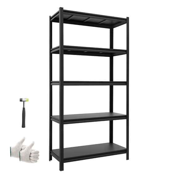 VEVOR Storage Shelves, 5-Tier Adjustable, 3000 lbs Capacity, Heavy Duty Garage Storage Shelving Unit, Metal Utility Rack Shelf, for Garage Warehouse Basement Kitchen, 36.42" W x 16.42" D x 71.38" H