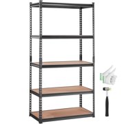 VEVOR Storage Shelving Unit, 5-Tier Adjustable, 2000 lbs Capacity, Heavy Duty Garage Shelves Metal Organizer Utility Rack, Black, 35" L x 18" W x 71" H for Kitc