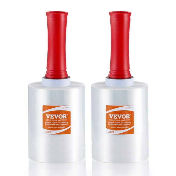 VEVOR Stretch Film, 5 inches x 1000 feet, 2 Pack, 80 Gauge Industrial Strength Clear Durable Stretch Wrap Roll, Heavy Duty Shrink Film Stretch Wrap with Handles for Pallet Wrapping Shipping Moving