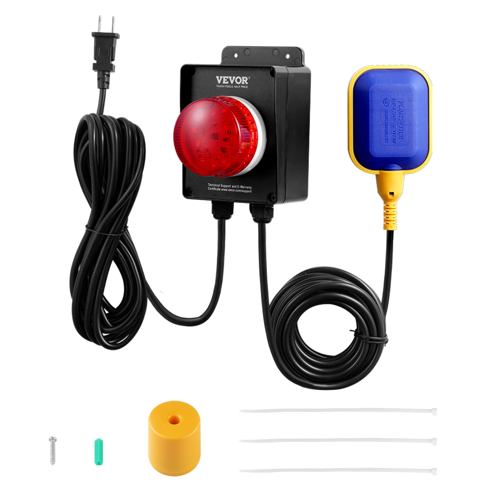 VEVOR Sump Pump Alarm, Indoor/Outdoor High Water Septic Tank Alarm With ...