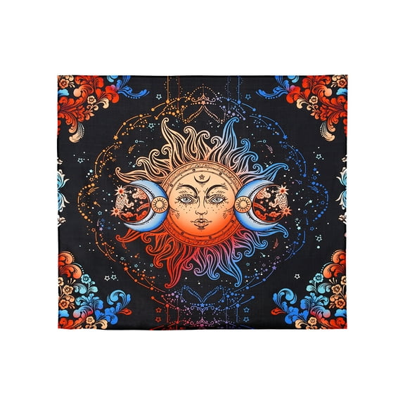 VEVOR Sun and Moon Tapestry, Psychedelic Mystic Floral Aesthetic Wall Tapestry, Vintage Wall Blanket for Home Decoration, Suitable for Bedroom, Living Room, Dorm (50.39 x 57.87 inches)
