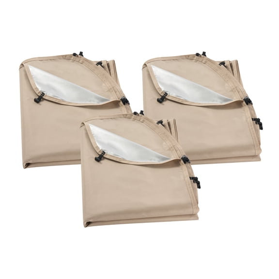 VEVOR Sun Shade Sail Canopy Covers, Fit for 15 x 13.8 ft Screen House Tent, Sun Protection, 5.51 x 5.25 ft 300D Oxford Silver-Coated Fabric, Pack of 3 (Not Include Tent), for Outdoor Activities, Beig