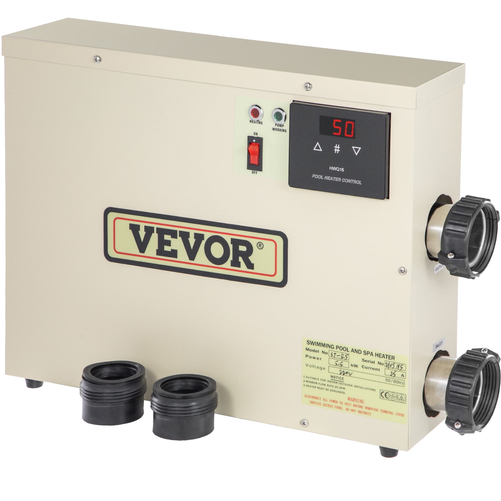 VEVOR Swimming Pool Electric Heater 9KW 240V 50-60HZ Digital SPA Water  Heater with Adjustable Temperature Controller Jacuzzi Heater for SPA and  Hot Bathtubs Self Modulating Pool SPA Heater with CE - Walmart.com