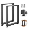 thumbnail image 1 of VEVOR Table Legs, 29.5" H x 23.6" W Square Steel Furniture Legs, Modular Design, Easy Assembly, 2204 lbs Max Load Heavy Duty, for Home Office Desk, Workbenches, Dinner Bar Tables, Set of 2, Black, 1 of 9