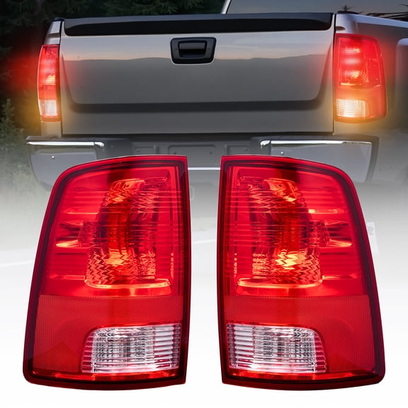 VEVOR Tail Light Assembly Compatible with 2009-2018 Dodge Ram 1500 2500 3500, 2019-2020 Dodge Ram 1500 Classic, Halogen Version Left & Right Side Taillight Rear Brake Lamps with Halogen Bulbs, 2PCS