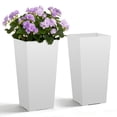 thumbnail image 1 of VEVOR Tall Planters Set of 2, 22 Inch Large Outdoor Taper Planters for Outdoor Indoor Plants, Front Porch Plastic Modern Flower Pots with Inner Pot for Patio, Garden, White, 1 of 9