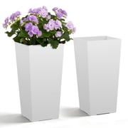 VEVOR Tall Planters Set of 2, 22 Inch Large Outdoor Taper Planters for Outdoor Indoor Plants, Front Porch Plastic Modern Flower Pots with Inner Pot for Patio, G