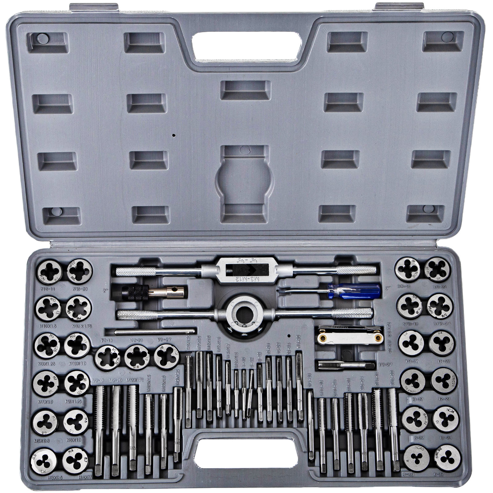 Happybuy 110 Pcs Tap & Die Set Tungsten Steel Titanium Tap & Die Metric