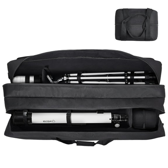 VEVOR Telescope Case, 41", Telescope Large Storage Bag with Fixed Buckles, Multi-Pocket and Detachable Divider, Shock-Absorbent Telescope Carrying Case for Optical Tube & Tripod, Counterweight Pocket