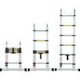 thumbnail image 1 of VEVOR Telescoping Ladder, 12.5FT A-Shape Aluminum Extension Ladder Lightweight, Multi-button Retraction Collapsible Ladder, 375 LBS Capacity w/ Stabilizer Bar, Multi-Purpose Ladders for RV, Camper, 1 of 9