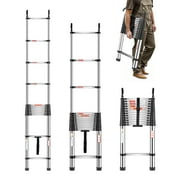VEVOR Telescoping Ladder,16.5ft Stainless Steel Lightweight Extension Ladder, Multi-Button Retraction Collapsible Ladders,330LBS Capacity & Non-Slip Feet,Portable 13-Step Ladders for Home,RV,Loft