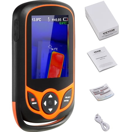 VEVOR Thermal Imaging Camera, 256 x 192 IR Resolution Pocket Infrared Thermal Imager with WiFi, 25Hz Refresh Rate Thermal Camera Pocket with 3.2" Touch Screen, 0.3MP Visual Camera, -4?-1022?, IP54