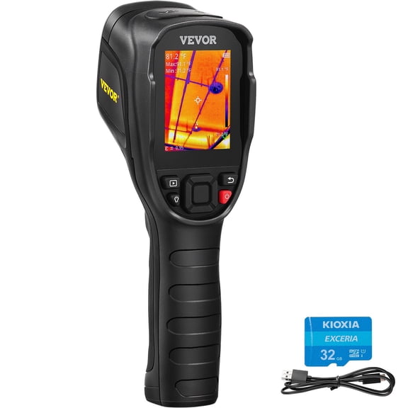 VEVOR Thermal Imaging Camera, 320 x 240 Pixels Super Resolution, 25Hz Refresh Rate Infrared Camera with -4 to 752F Temperature Range, 32G Built-in SD Card, and Rechargeable Li-ion Battery