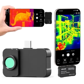 VEVOR Thermal Imaging Camera for Android & iOS, 512 x 384 Super Resolution with Macro Lens, 25HZ Refresh Rate Infrared Thermal Imager for Smartphones Tablets, 256 x 192 IR Resolution, -4F to 1022F