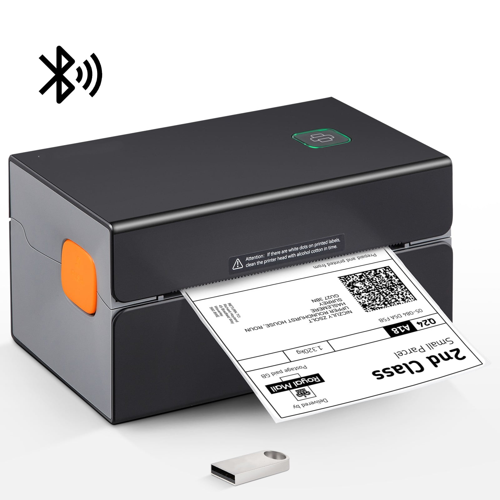 VEVOR Thermal Label Printer, 203DPI 60pcs/min for 4x6 Mailing Packages, USB Connection & Automatic Label Recognition, Support Windows/MacOS/Linux, Compatible with Amazon, eBay, Etsy, UPS,etc, White