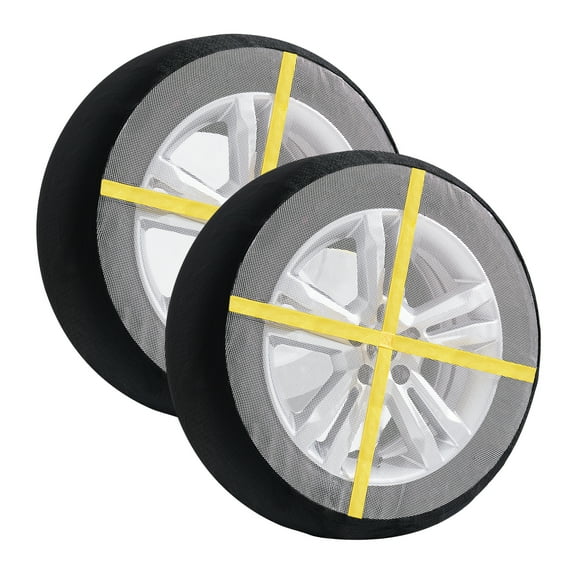 VEVOR Thickened Snow Socks for Tires, Polyester Fiber Tire Socks with Elastic Straps, Snow Traction Tire Cover for Car, SUV, Pickup and Truck (Pack of 2)-Medium