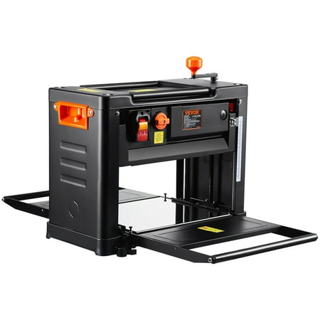 VEVOR Benchtop Thickness Planer with Three Blades, Dual Speed, 13" Wide Table, 15A 2000W Motor, Includes 12" Extended Input Table, Quiet Operation on Various Wood Types