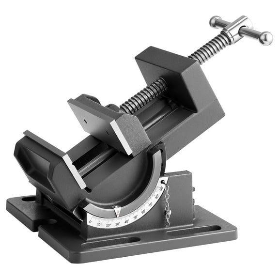 VEVOR Tilting Vise, 4.25 Inch Jaw Width, Portable Drill Press Bench Vise, 090 Adjustable Tilt, Durable Cast Iron Construction, Workbench Vice for Woodworking, for Benchtops and Drill Presses, Black