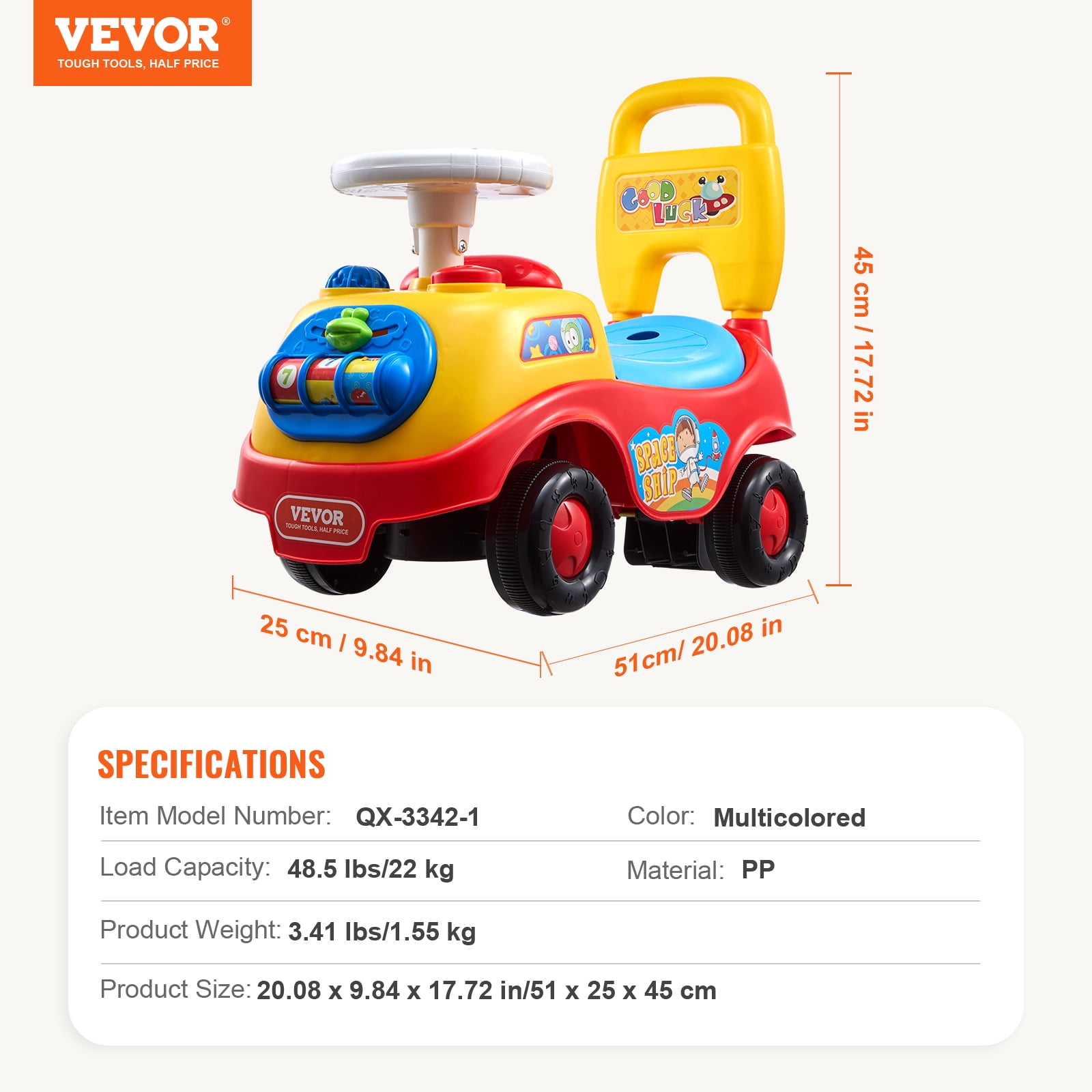 VEVOR Toddler Ride On Push Car Sit to Stand Kids Ride On Toy Car with ...
