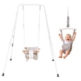 thumbnail image 1 of VEVOR Toddler Swing and Jumper, 2 in 1 Swing Set and Bouncer, Soft Cushion with Foldable A-Frame Metal Stand, Heavy-Duty Thick Ropes, Easy to Install and Store, for Indoor or Outdoor Play, Gray, 1 of 9