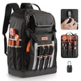thumbnail image 1 of VEVOR Tool Backpack, 56 Pockets, Heavy-duty Tools Storage Organizer Bags with Molded Base, Electrician Jobsite Backpack for Construction Jobsite, Electrician, Industrial, Repairman, and HVAC Techs, 1 of 9