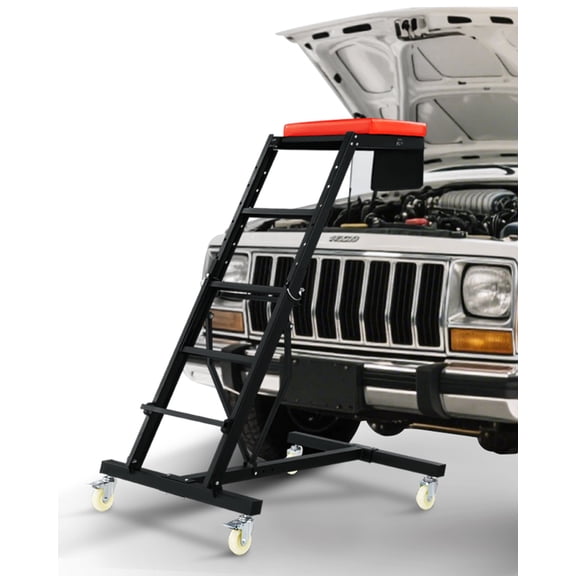 VEVOR Top Automotive Creeper, Engine Creeper with Adjustable Height 45.7" to 66.3", 400 LBS Capacity High Creeper, 4 Swivel Caster Wheels, Heavy Duty Creeper for Auto Repair and Maintenance