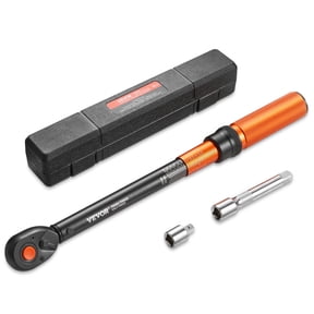 VEVOR Torque Wrench, 1/2-inch Drive Click Torque Wrench, 14.8-162.4 lbf-ft / 20-220 N.m, Dual Scale Readings, ±3% High Precision, with Extension Bar, Adapter and Storage Case, for Automotive Repair