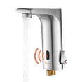 thumbnail image 1 of VEVOR Touchless Bathroom Sink Faucet, Automatic Motion Sensor Restroom Toilet Faucet, HandsFree Adjustable Cold Hot Single Handle Water Mixer Battery Operated for 9/16 in Pipe,Brushed Nickel Silver, 1 of 9