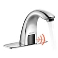thumbnail image 1 of VEVOR Touchless Bathroom Sink Faucet, Automatic Motion Sensor Restroom Toilet Faucet with Hole Cover Plate, Battery Operated,Adjustable Temp for 9/16 in Pipe Commercial Lavatory,Chrome Plated Silver, 1 of 9