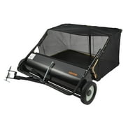 VEVOR Tow Behind Lawn Sweeper, 50 in Pull Behind Lawn Sweeper, 26 Cu. ft Large Capacity Leaf & Grass Collector, Heavy Duty Garden Sweeper with Adjustable Sweeping Height for Yard, Lawn, Farm
