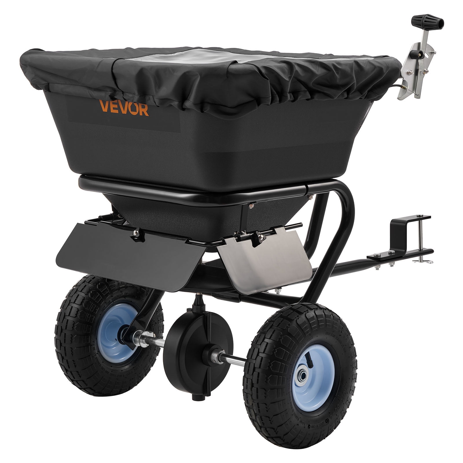 VEVOR Tow-Behind Spreader, 9.8 ft Spreading Width, Broadcast Spreader ...